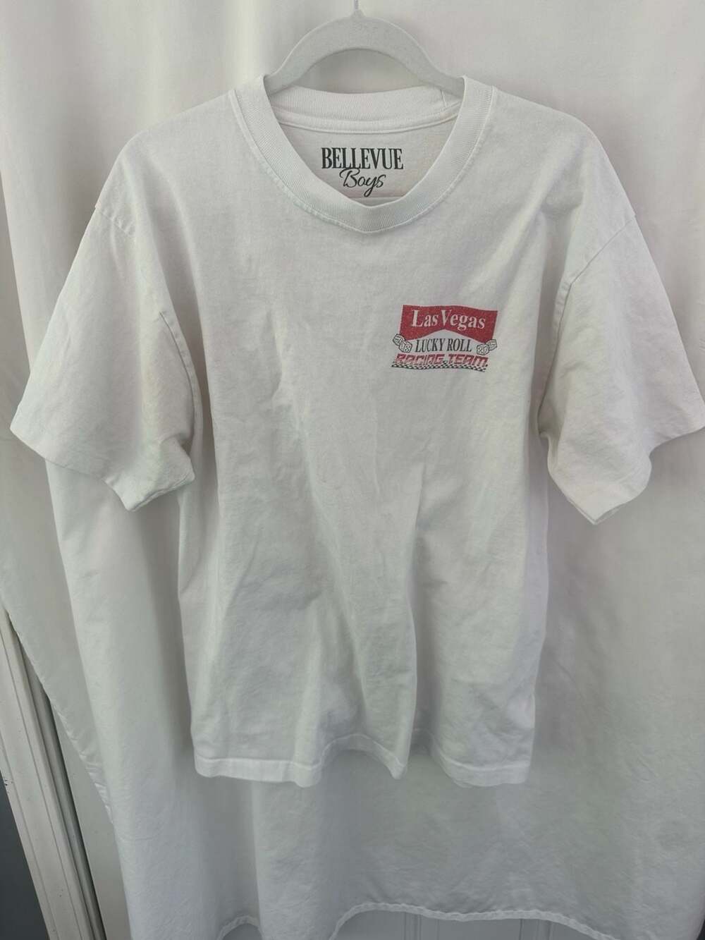 Bellevue Boys Mens Shirt Vintage Las Vegas 1992 Lucky Roll Racing Team T-Shirt